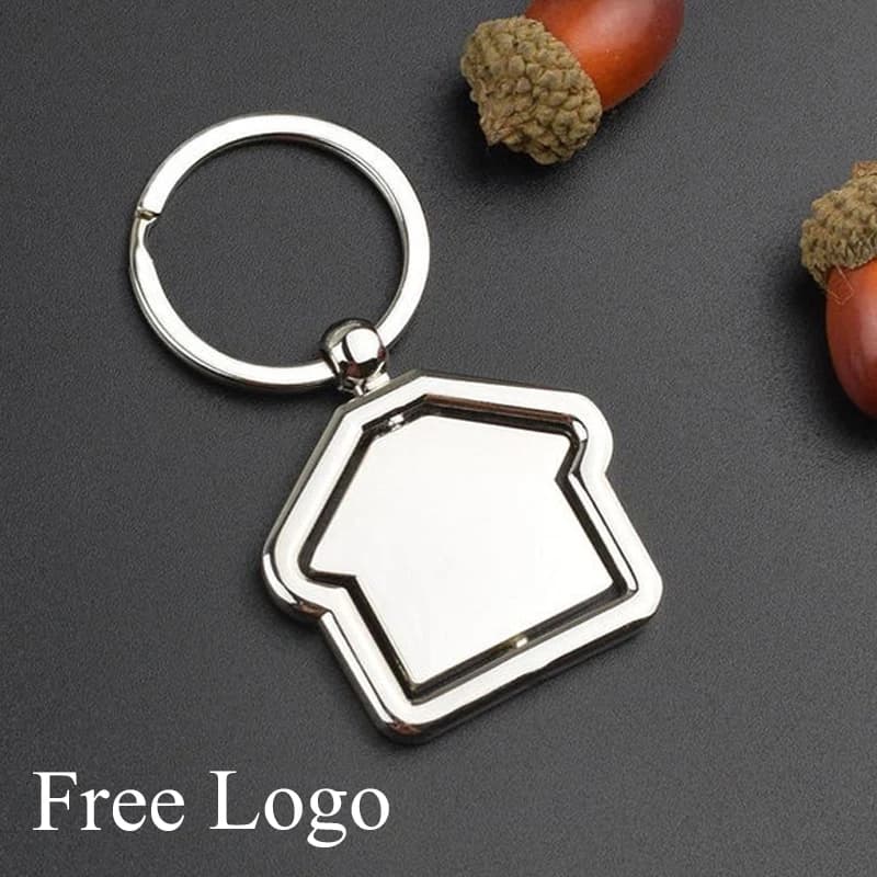Porte-clés de maison avec gravure gratuite, Logo gravé et code QR, cadeaux d'anniversaire personnali