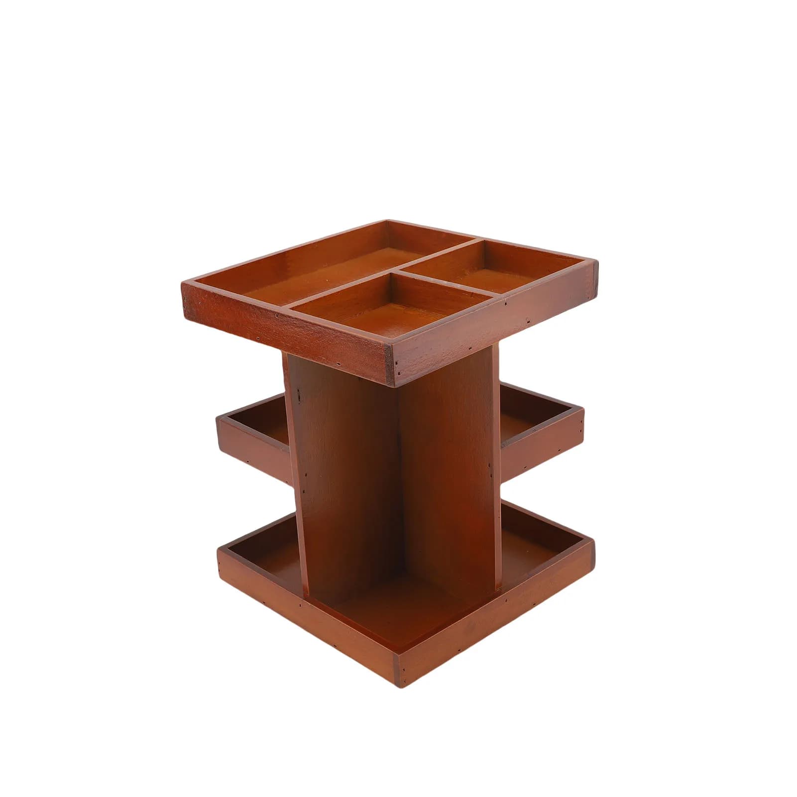 Etagère à parfum Support à parfum 360 °   Organisateur de Cologne en bois rotatif de grande capacité