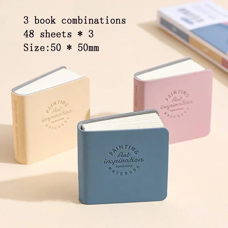 Ensemble de carnet de croquis carré aquarelle, 3 paquets, Mini livre de dessin, papier épais pour pe