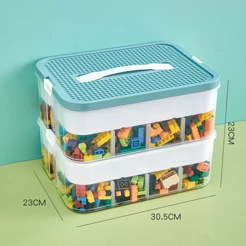 Boîte de rangement pour jouets empilable transparente, anti-poussière, anti-humidité, en plastique, 