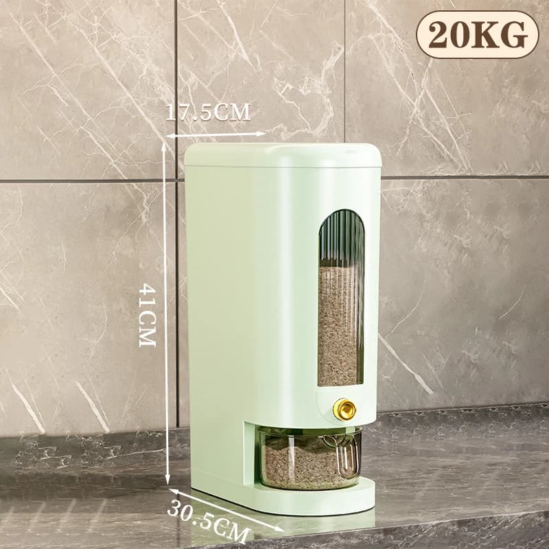 Conteneur de Stockage de Riz, Distributeur d'Aliments Secs, Insecte-Vert, Boîte de Rangement de Céré