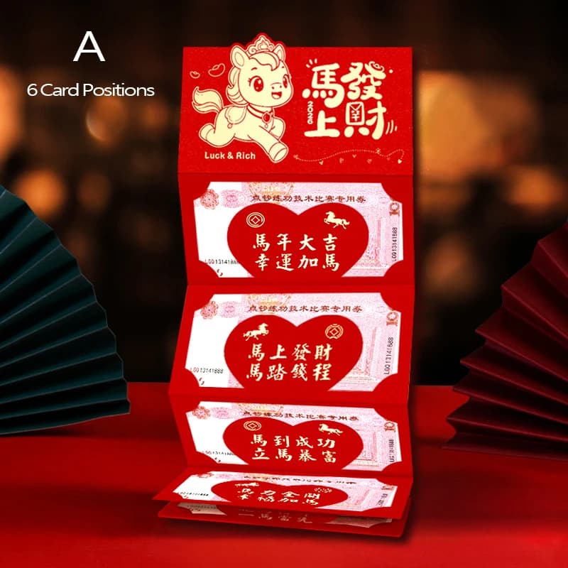 Enveloppe rouge pliante, 6/8/10 fentes pour cartes, poche rouge, argent porte-bonheur traditionnel, 