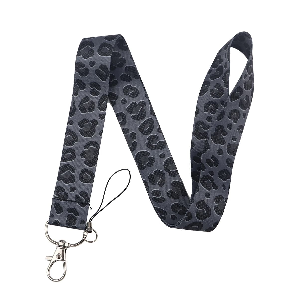 Porte-cartes tendance à imprimé léopard, lanières animales pour clés, sangle de cou pour badge, port