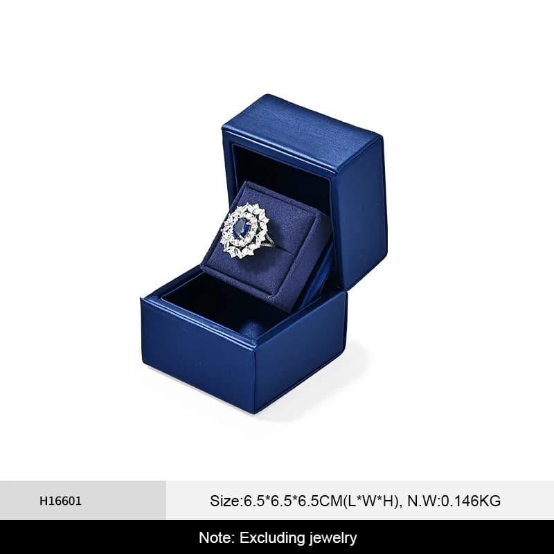 MISHITU-Boîte à matiques en cuir bleu pour femme, boîte de rangement de bijoux, boîte à matiques de 