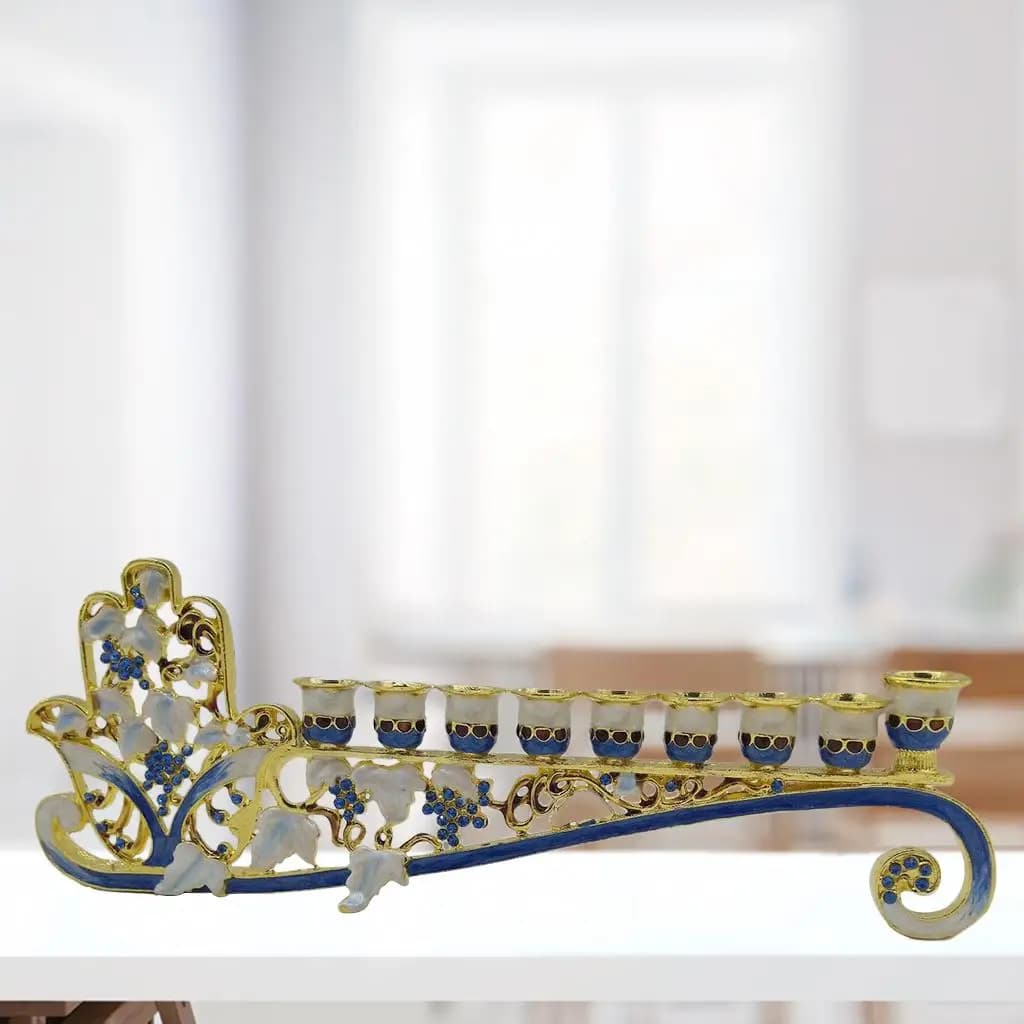 Candélabre Menorah peint à la main en or Hanukkah, bougeoir religieux, bijoux, ornement de fête, cad