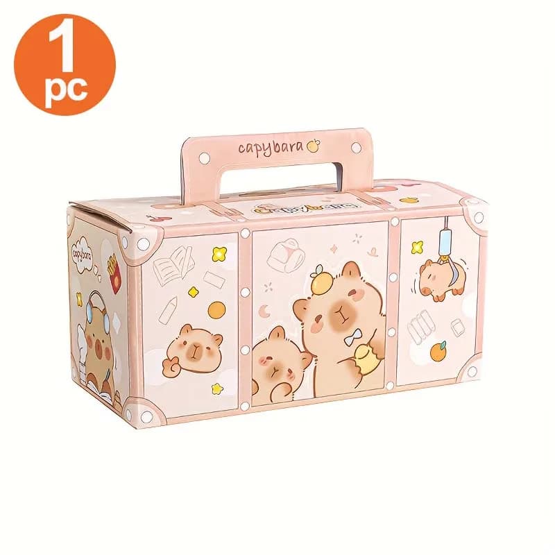1 coffret cadeau de papeterie, boîte surprise, comprenant des stylos à bille, des autocollants, des 
