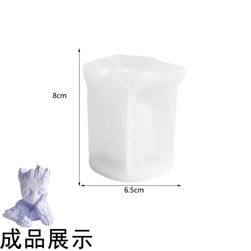 Nouveau 3d tridimensionnel grand arbre bougie Silicone moule bricolage à la main plâtre Groot bougie