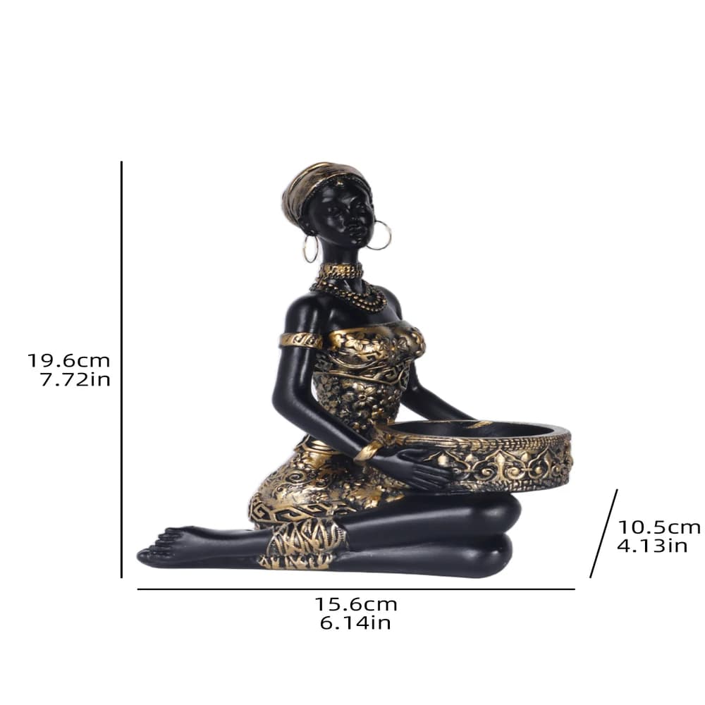 Statue de femme noire de style africain, porte-bougie décoratif pour la maison, salon, bureau, chamb