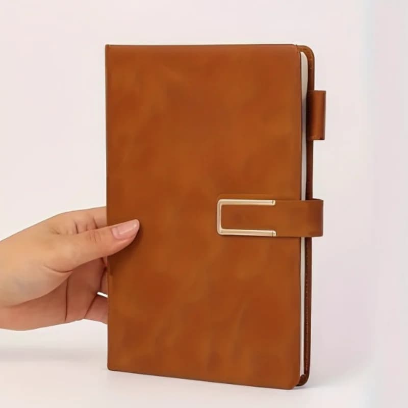 Ensemble de carnets de notes professionnels en cuir élégant haut de gamme avec boîte cadeau et porte