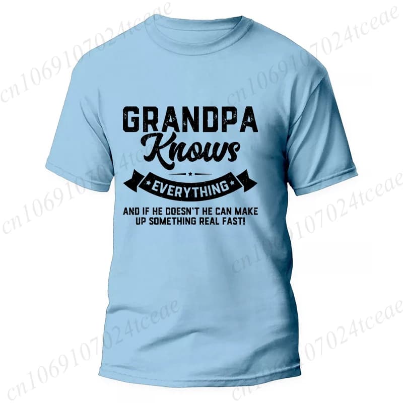 Grand-père sait tout chemises pour hommes cadeau d'anniversaire drôle fête des pères T-Shirt t-shirt