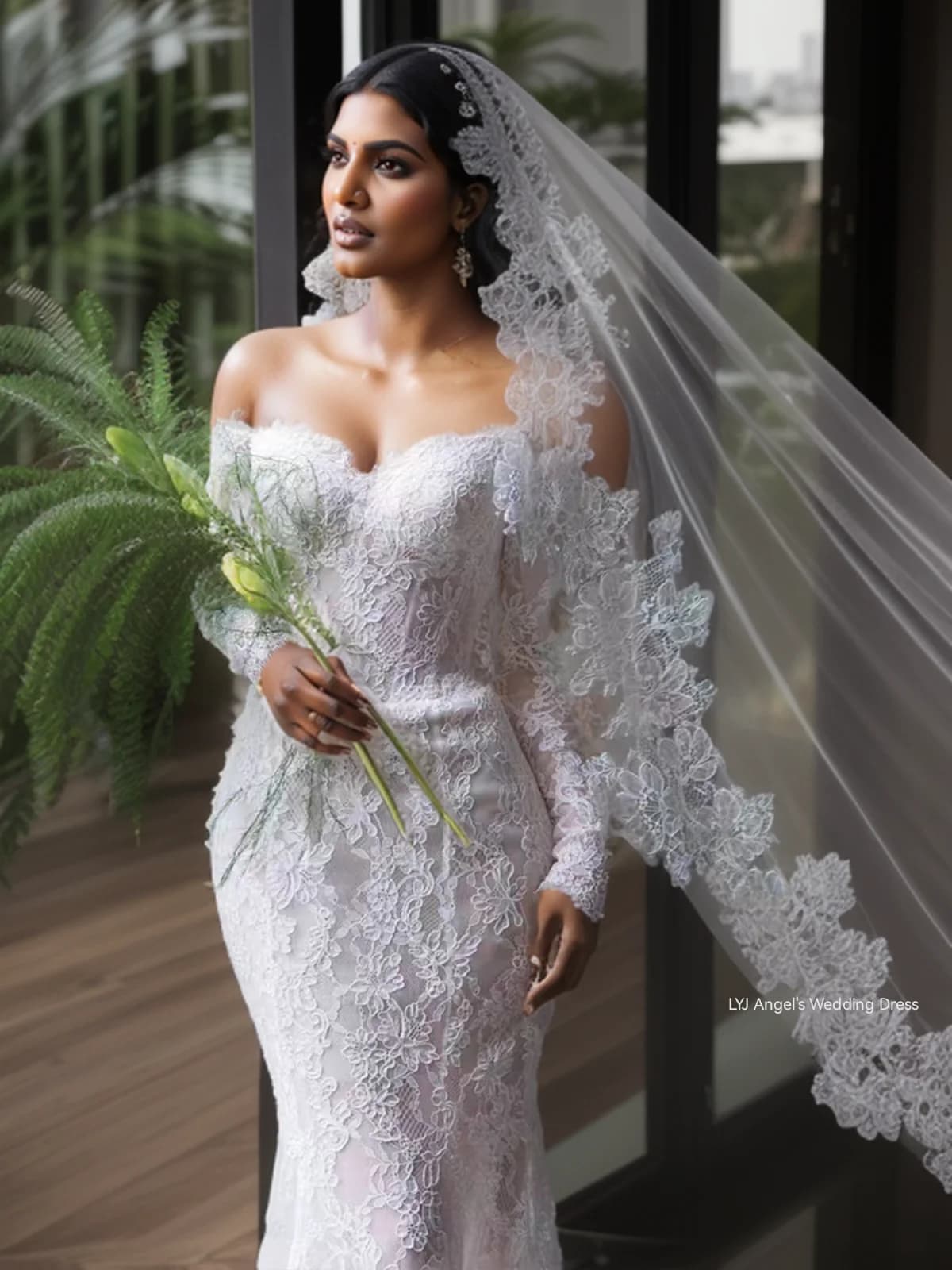 Voile de mariage Vintage en dentelle, accessoire de mariée Long avec peigne, une couche pour les mar