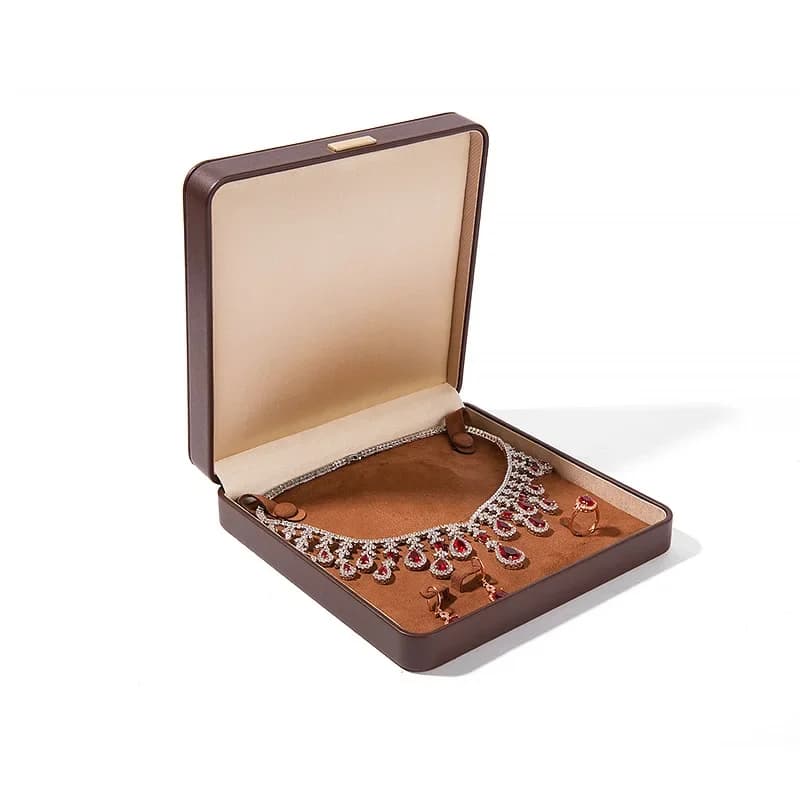 LbarleyLuxury bijoux grand ensemble boîte de haute qualité en cuir PU boîtes à bijoux pour bague bou