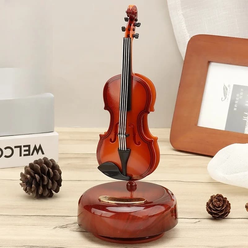 JEViolin-Boîte à Musique Rotative, Cadeau d'Anniversaire, Vacances, Salon, Décoration Créative, pour
