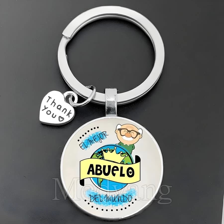 Porte-clés français meilleur grand-père et grand-mère du monde, merci grands-parents pour verre, cha