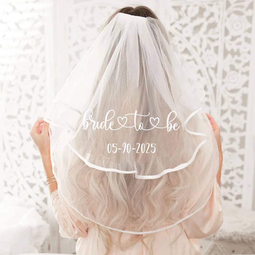 Date personnalisée future mme mariée pour être voile mariage fiançailles nuptiale douche Bachelorett