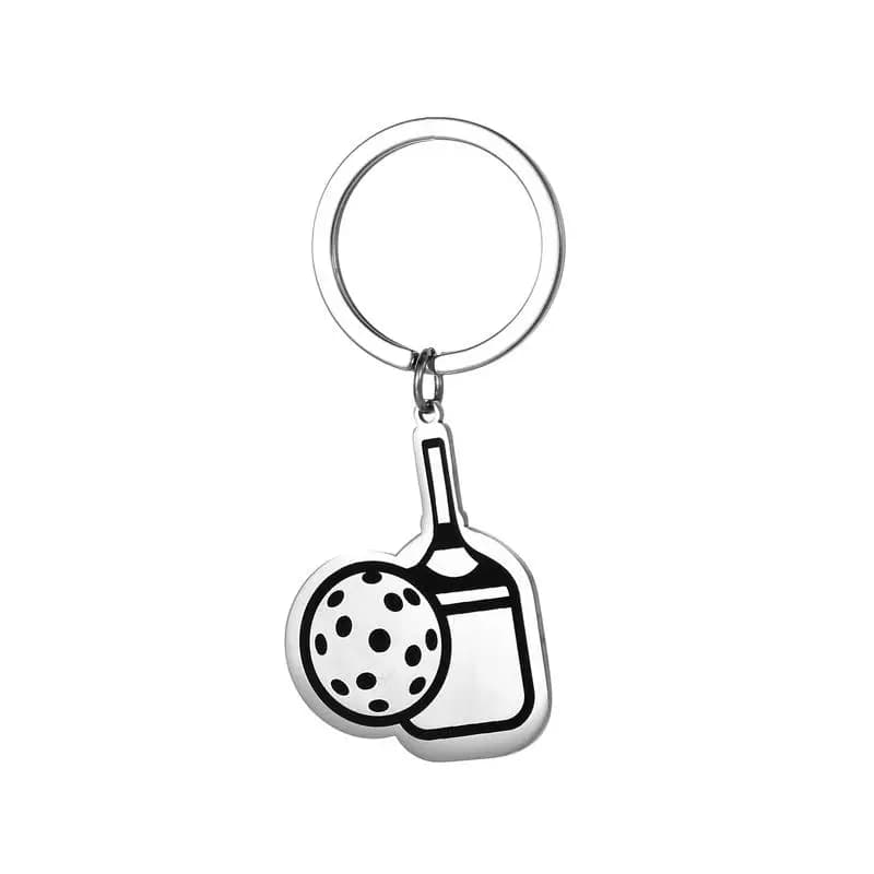 Porte-clés pendentif raquette de tennis, pour fan de sport, bijoux en acier inoxydable, cadeau pour 