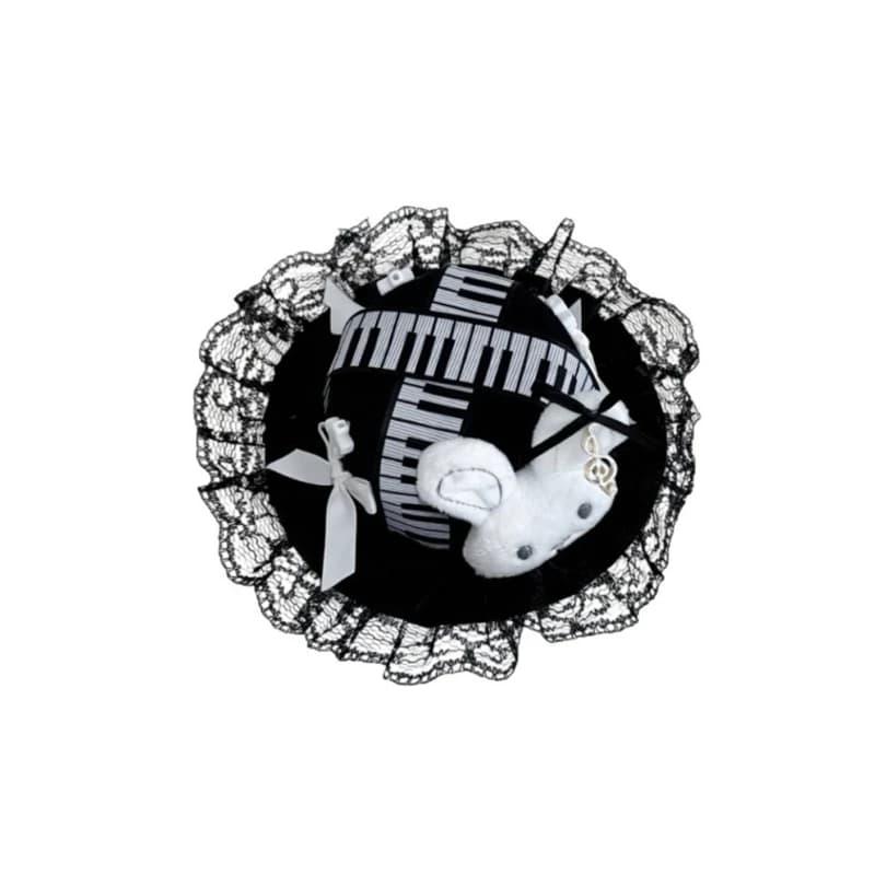 Pince à cheveux en forme lapin en dentelle 39BB, pince à cheveux gothique à mode, accessoire pour ch