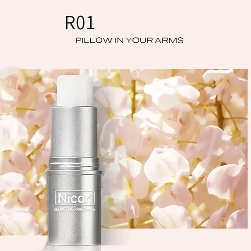 Tube argenté femme parfum solide Portable baume solide frais élégant parfums longue durée crème plan