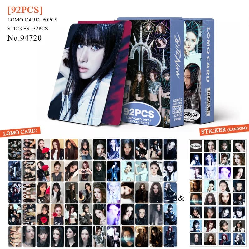 92 pièces Nouvel Album MEOVV BITE NOW Cartes Photo Autocollants Kpop Merch Cartes Lomo Ensemble Cart