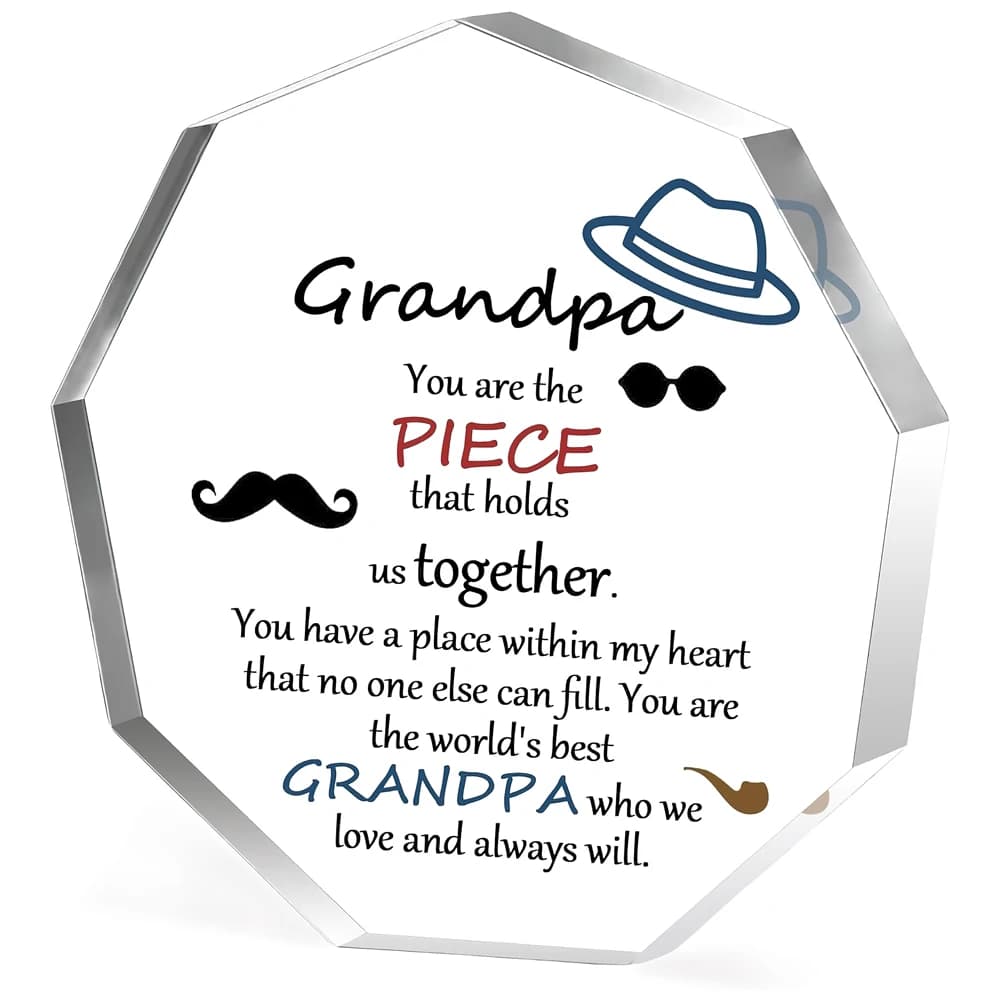 Grand-père cadeau pour petits-enfants, grande Plaque acrylique Nonagon, décor de Table, cadeaux d'an