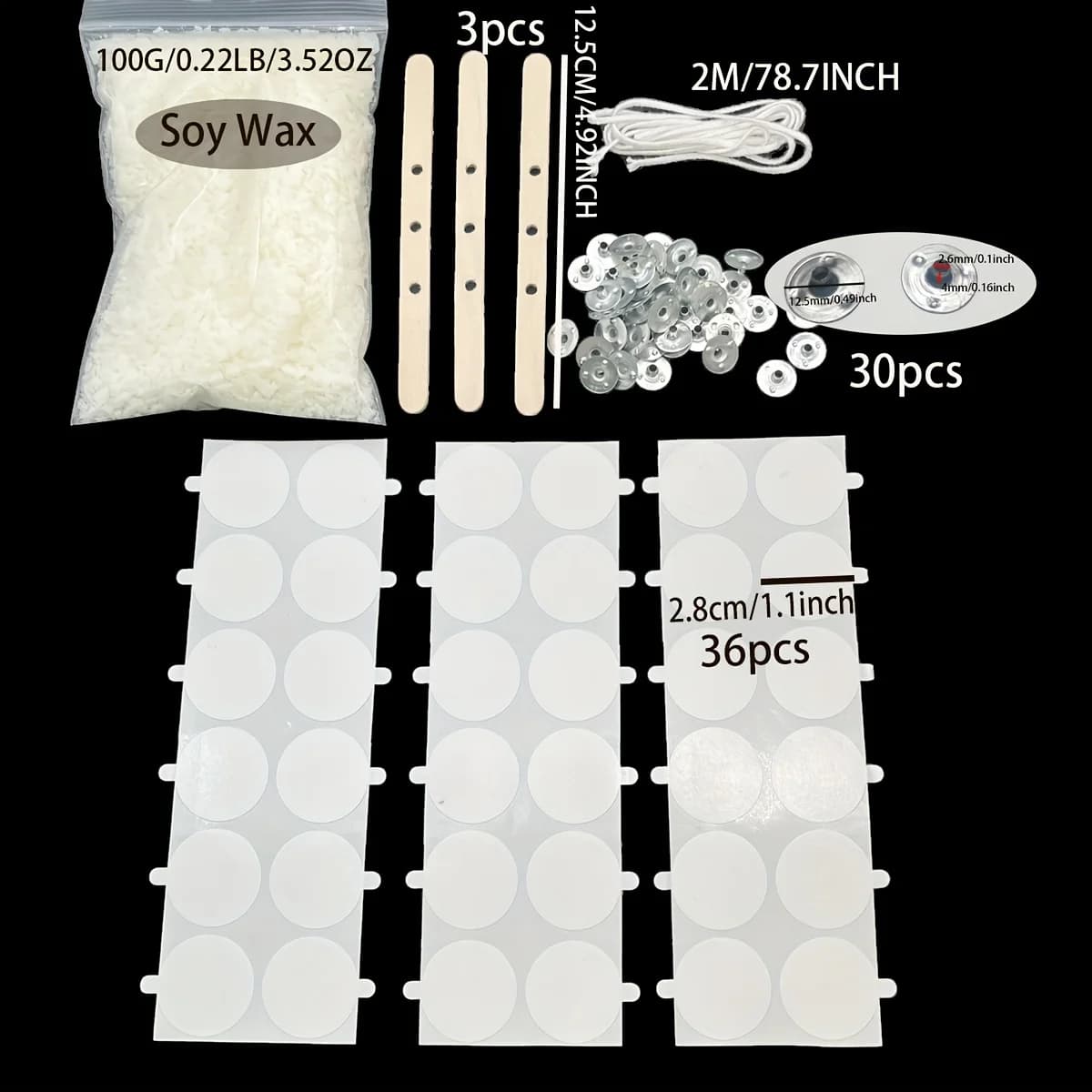 Kits de fabrication de bougies 100G, cire de soja, bricolage, matériel de bougie parfumée, bougie sa