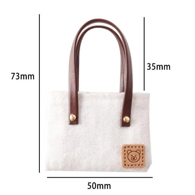 🛒 Sac à bandoulière en toile miniature pour maison de poupée, accessoires de vêtements de poupée, dé