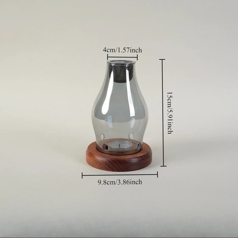 Bougeoir en verre de Style japonais, lampe d'aromathérapie rétro, brûleur d'encens résistant au feu 