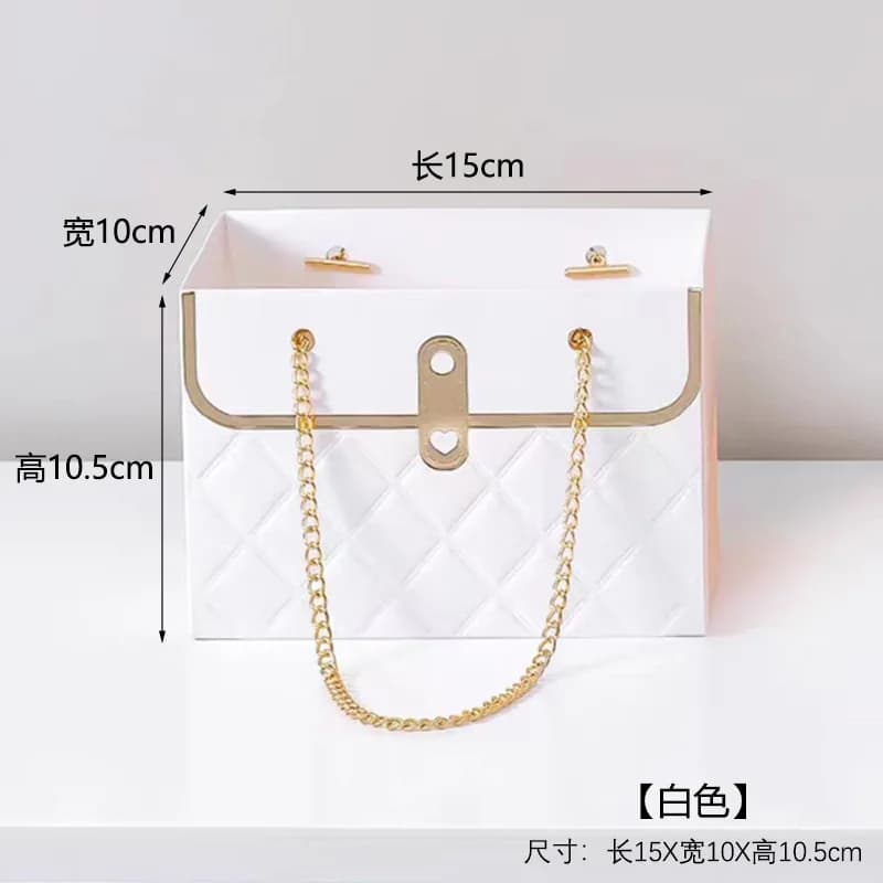 Lot de 5/10 sacs d'emballage portables en plastique épaissi à motif Lingge pour bouquets, créatifs, 