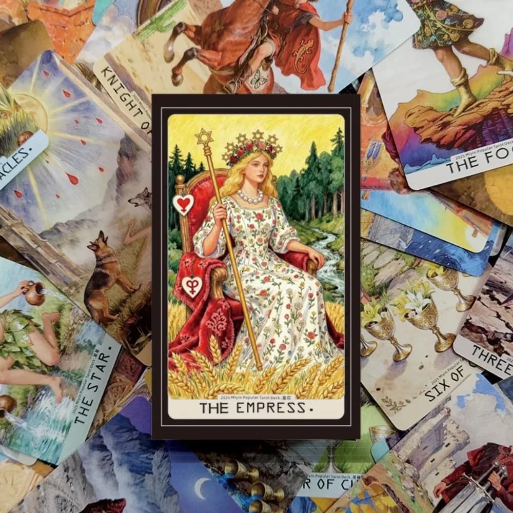 Tarot : Jeu de cartes d'illustration artistique exquise - 10,3*6 cm - 78 cartes de divination artist