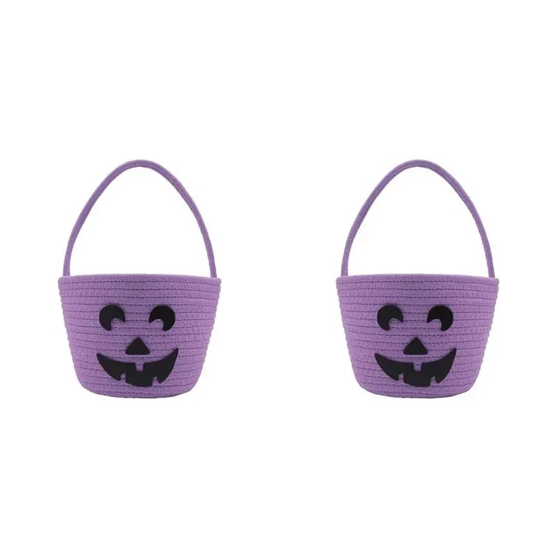 Panier d'Halloween B78B-2X pour enfants, panier de friandises ou de farces, seau à bonbons en forme 