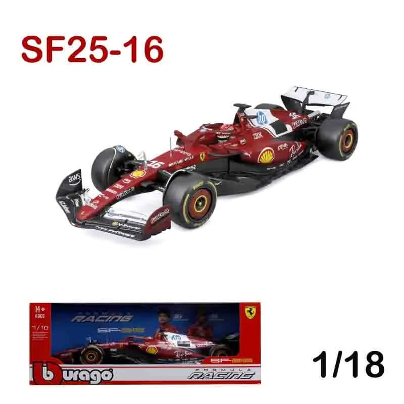 Nouveau en Stock Bburago 1:18 Ferrari 2025 F1 Sf-25 Hamilton # 44 Leclerc # Modèle de voiture Miniat