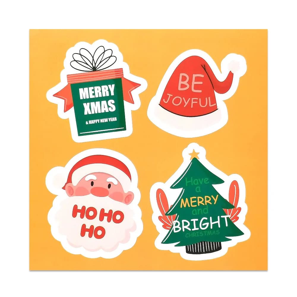 Autocollants Joyeux Noël, Père Noël, Chapeau, Arbres, Cadeau, Motif, Attro, Bonne Année, GT, 20-40 P