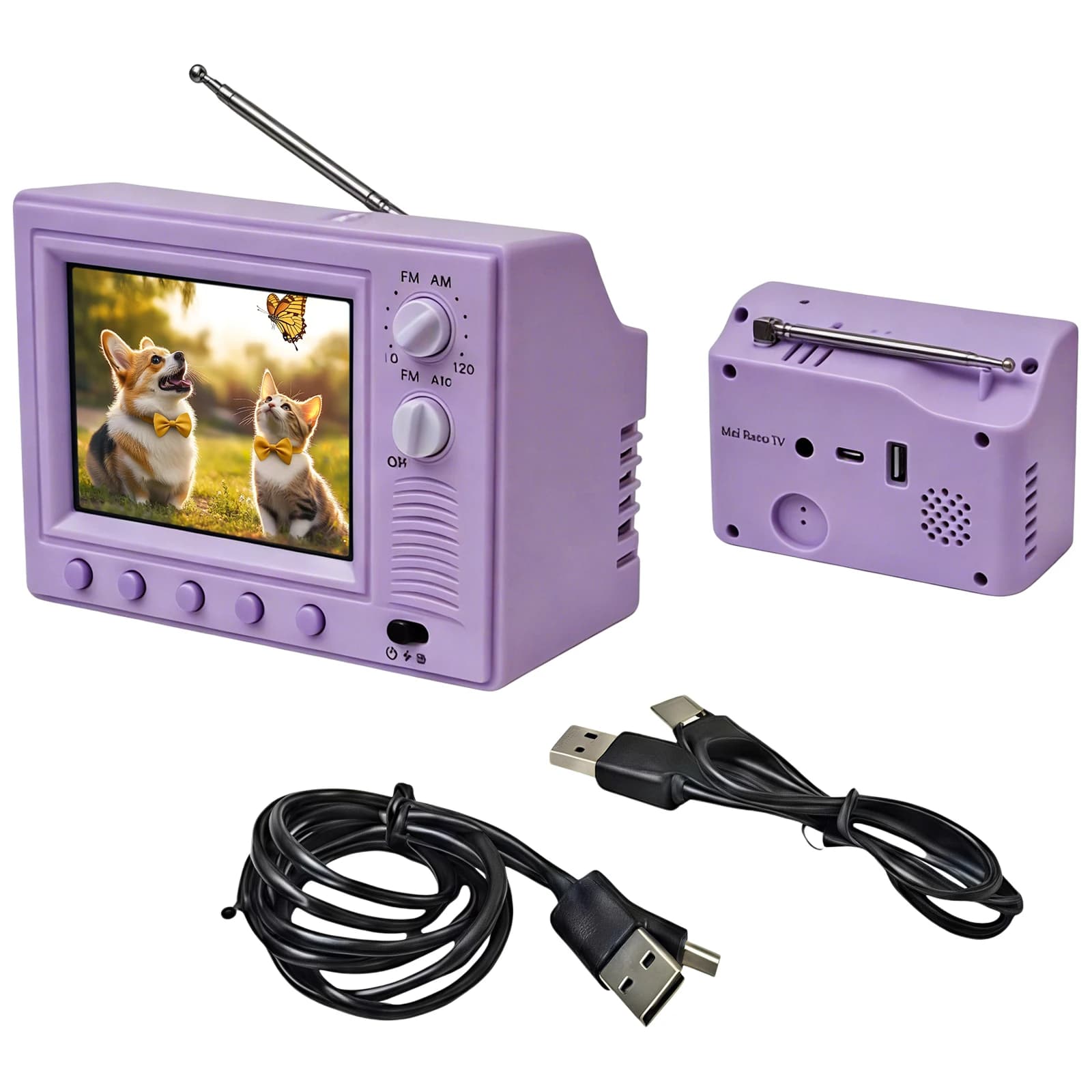 Mini téléviseur rétro avec 8 Go de stockage, échelle 1:12, téléviseurs miniatures classiques, prend 