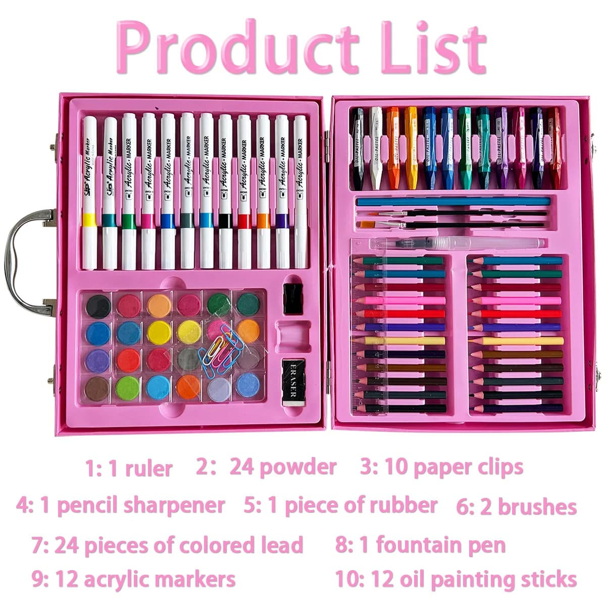 Ensemble de peinture à l'aquarelle pour enfants, 88 pièces, coffret cadeau de peinture, 1er juin, jo