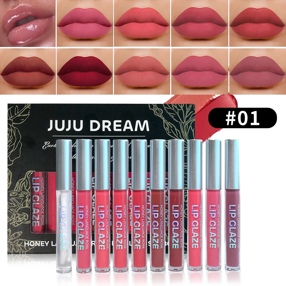 Rouge à lèvres velours mat, brillant à lèvres nu, finition mate et longue durée, coffret cadeau, maq
