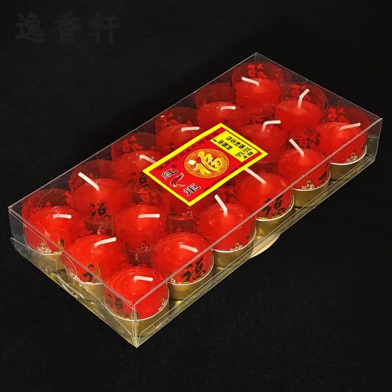 Bougie au beurre sans fumée et sans odeur – Bougie rouge pour temple bouddhiste pour le Festival du 