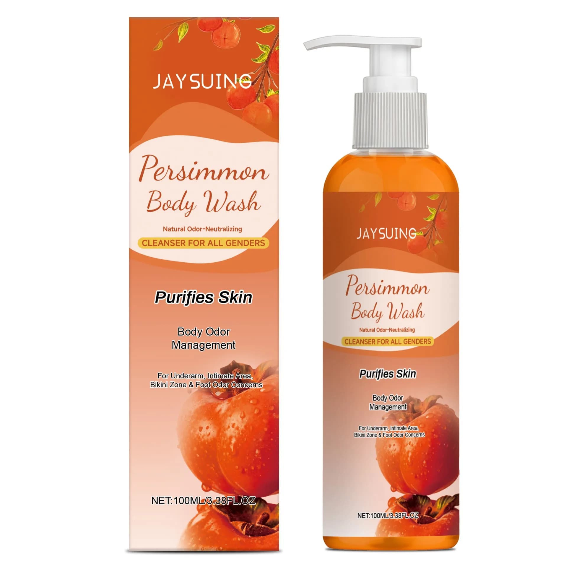 Gel Douche au Kaki Nettoyant Doux Désodorisant Exfoliant Maintient le Confort de la Peau Contrôle Lo