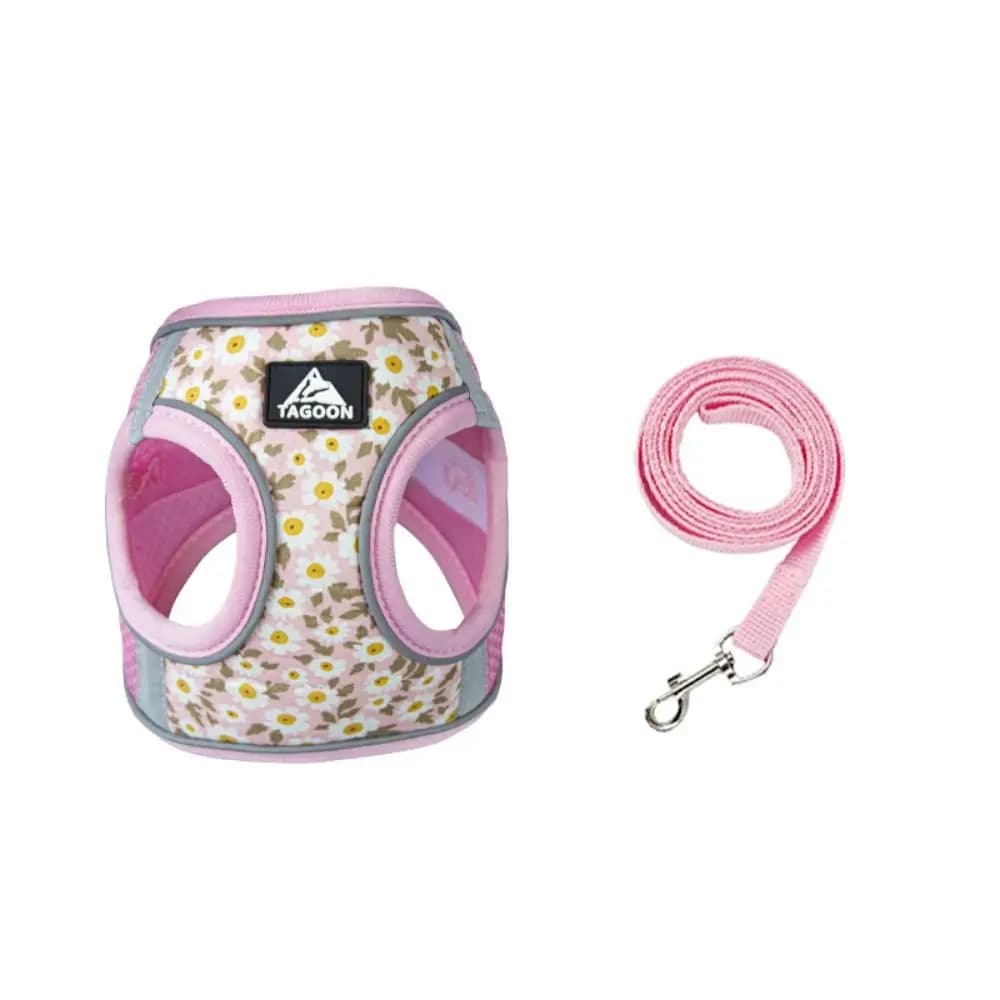Accessoires pour chats, harnais Floral pour animaux de compagnie, ensemble de laisse réfléchissante 