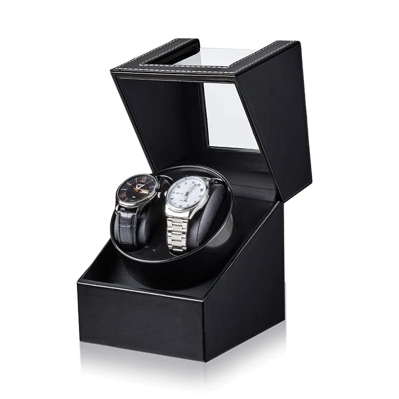 Remontoir de montre double pour montres automatiques, boîte en cuir à 2 emplacements, remontoir de m