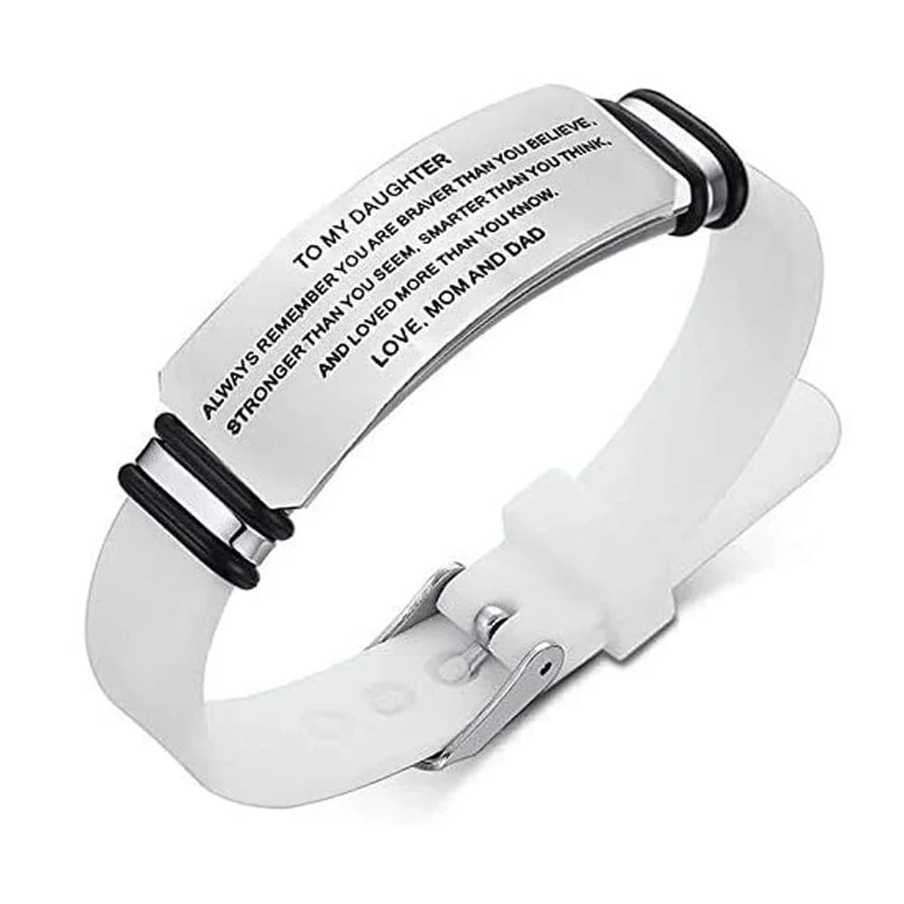 Bracelets en Silicone avec gravure personnalisée, cadeaux pour fils, fille, mari, femme, bracelet in