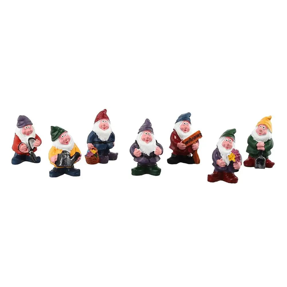 7 figurines de nains de jardin miniatures en résine, ornements pour micro-paysages en mousse, terrar