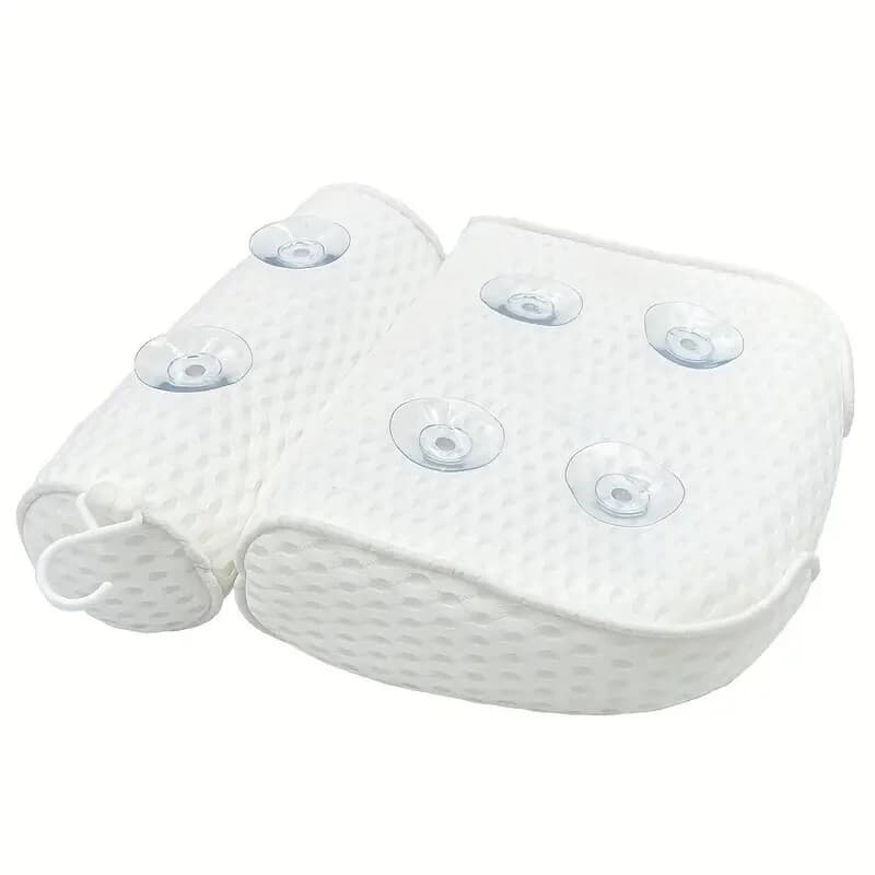Oreiller de bain avec ventouse antidérapante pour le soutien du cou et du dos, accessoire de salle d