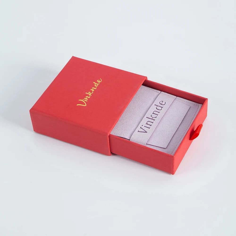 24 ensembles de boîtes à bijoux coulissantes personnalisées avec logo, 7x9x3cm, avec pochette, pour 
