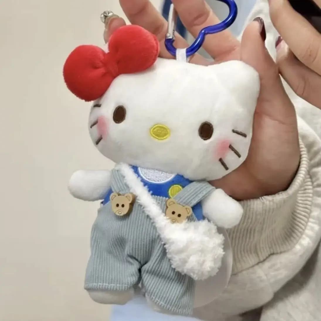 Accessoires Sanrio : Porte-clés Hello Kitty, Sac bandoulière à motif écossais avec pendentif Kitty e