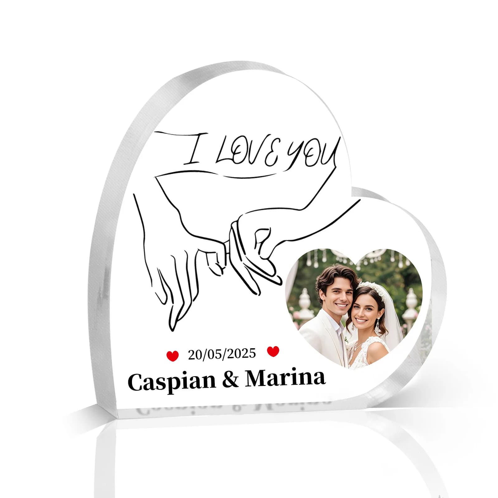 Plaque de couple personnalisée avec vos noms et date, cadeau d'amour personnalisé pour anniversaire,