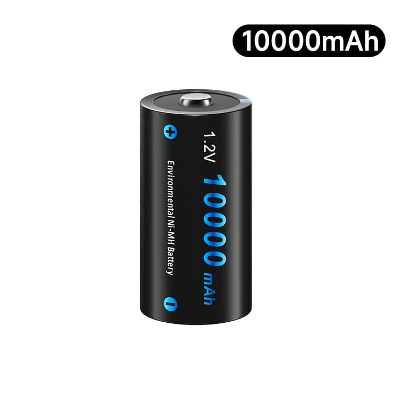 Batterie rechargeable D R20 NIMH 1,2 V LR20 format D 10000 mAh avec chargeur intelligent LCD pour pi