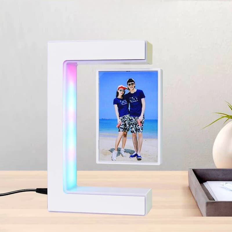 Cadre photo flottant, support d'image rotatif à 360°, cadeau créatif pour la maison, le bureau, les 