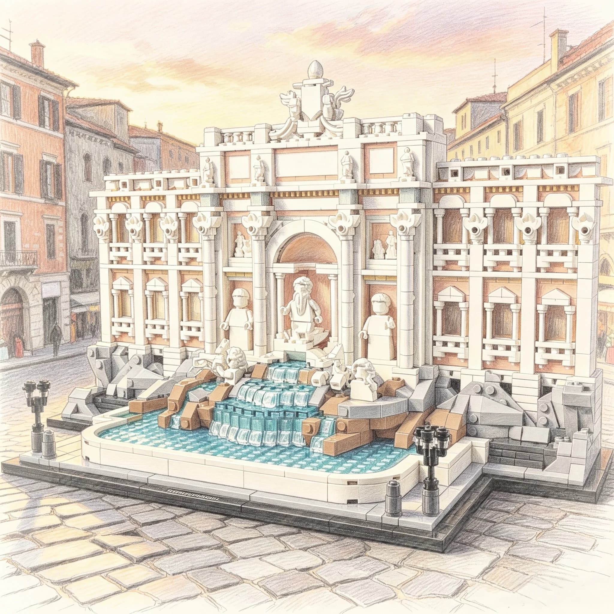 ​ Le modèle en briques du nouveau bâtiment, la célèbre construction, est une collection de cadeaux d