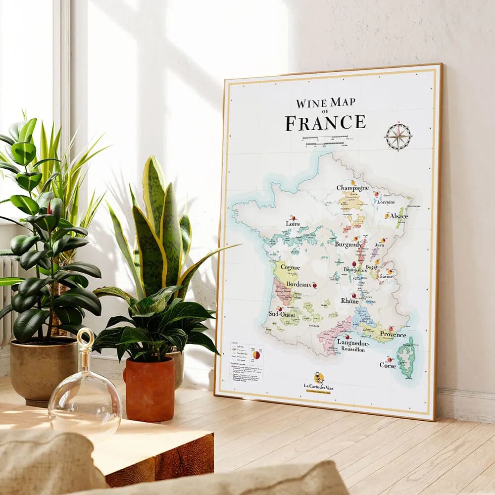 Affiche murale de peinture de toile de carte de vin d'Espagne, carte de vin d'Italie, carte de vin d