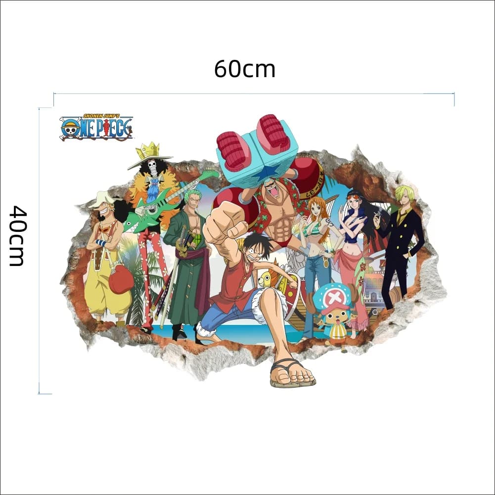 Autocollants muraux de dessin animé ONE PIECE, pour chambre d'enfant, salle de classe, salon, décora